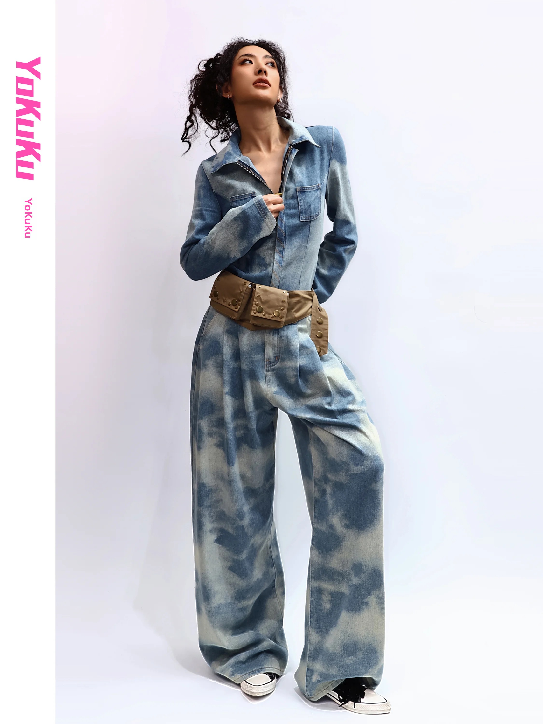 Vintage Fashion Years - Cool Vintage Dyed Clouds Denim Shirt