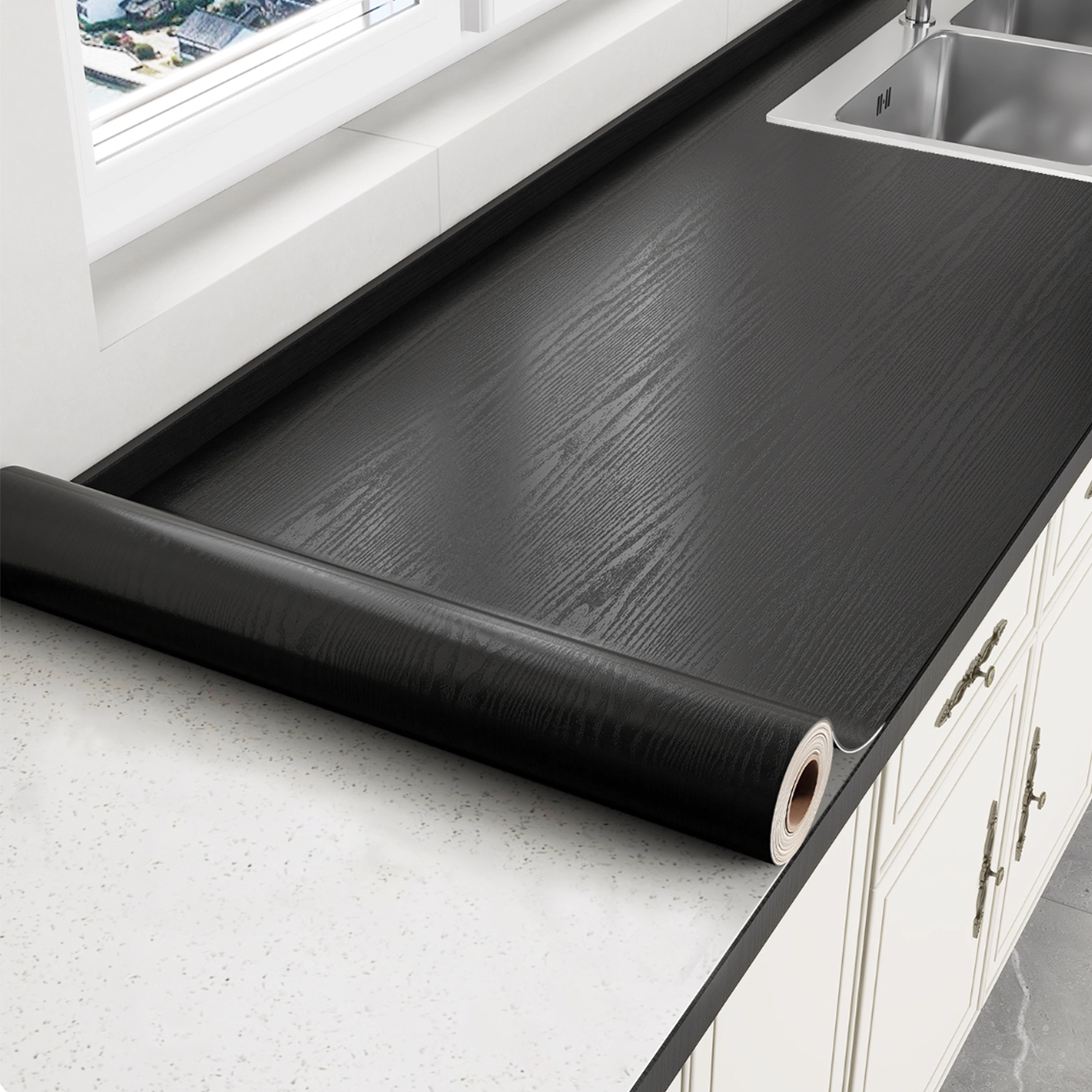 1Roll Black Waterproof Self-Ad - Vintage Fashion Wallpaper review and price