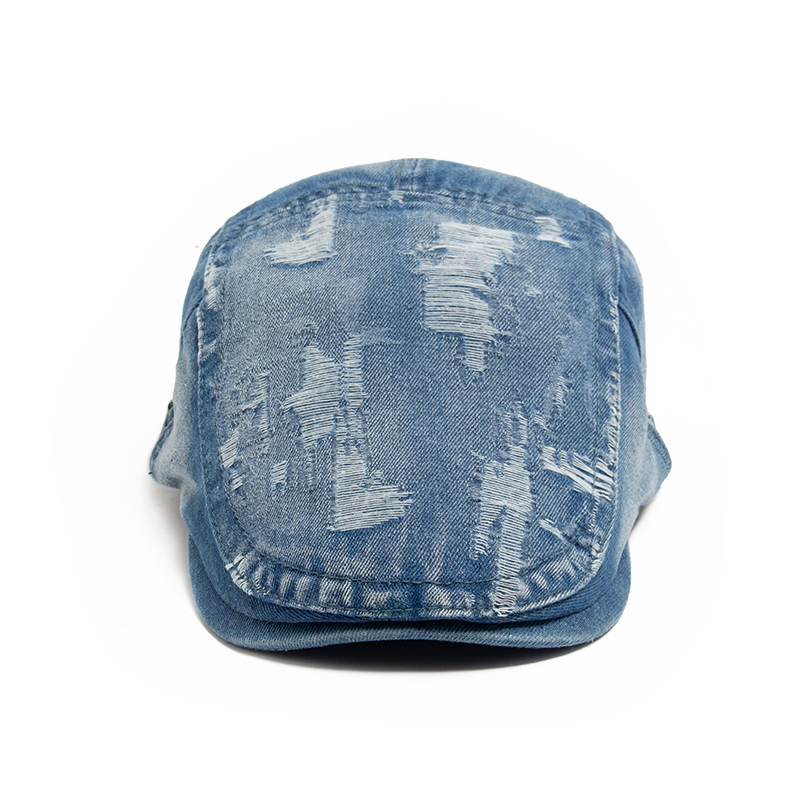 Fashion Men Ripped Denim Beret - Vintage Fashion Nz review and price