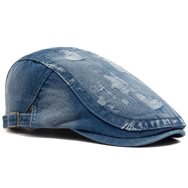 Fashion Men Ripped Denim Beret - Vintage Fashion Nz review and price