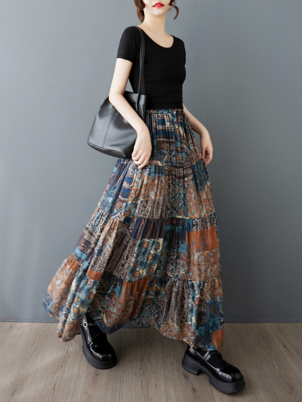 Elegant Abstract Print Silk Ha - Vintage Fashion Years review and price