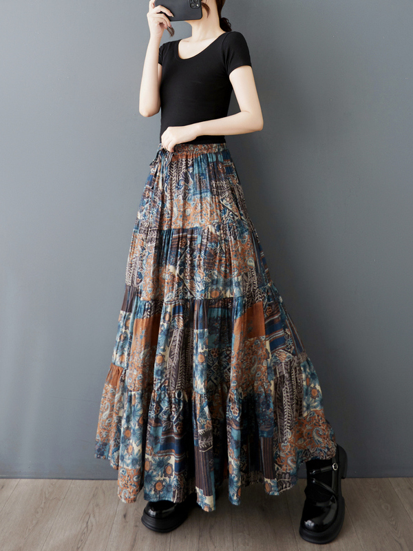 Elegant Abstract Print Silk Ha - Vintage Fashion Years review and price
