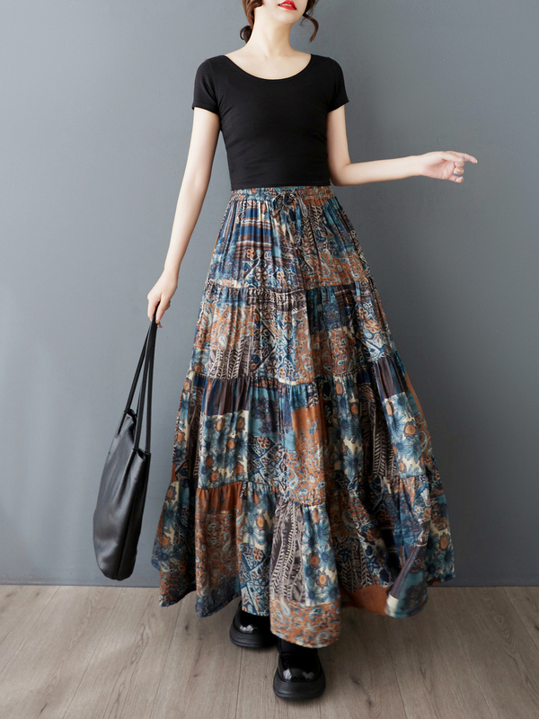 Elegant Abstract Print Silk Ha - Vintage Fashion Years review and price