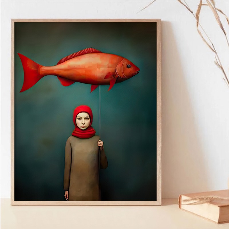 1pc Frameless Fashion Fish Can - Vintage Vogue Fashion Poster review and price