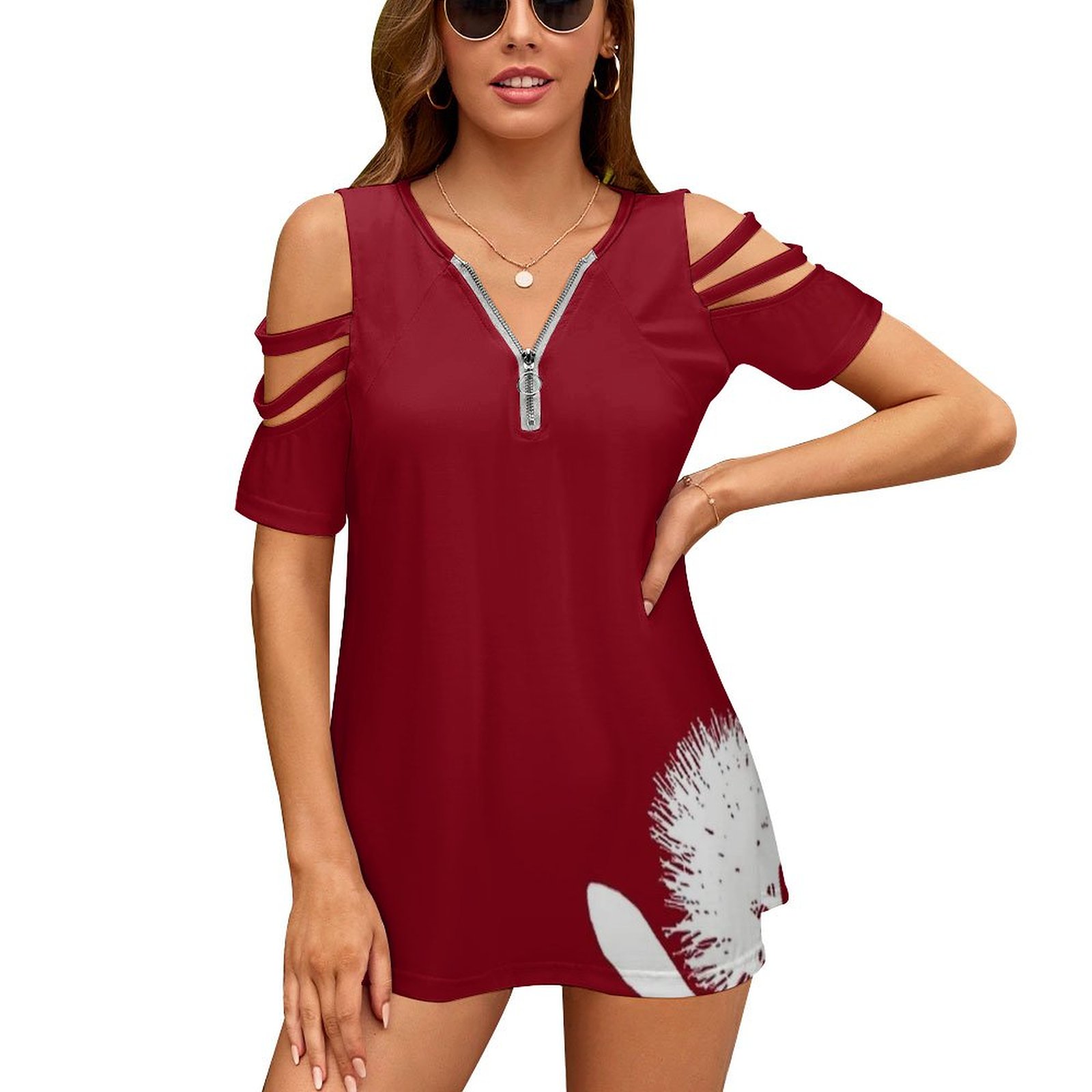 Pohutukawa-White On Red Women  - Vintage Fashion Nz review and price