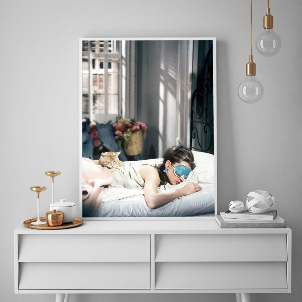 Audrey Hepburn Breakfast Poste - Vintage Vogue Fashion Poster review and price