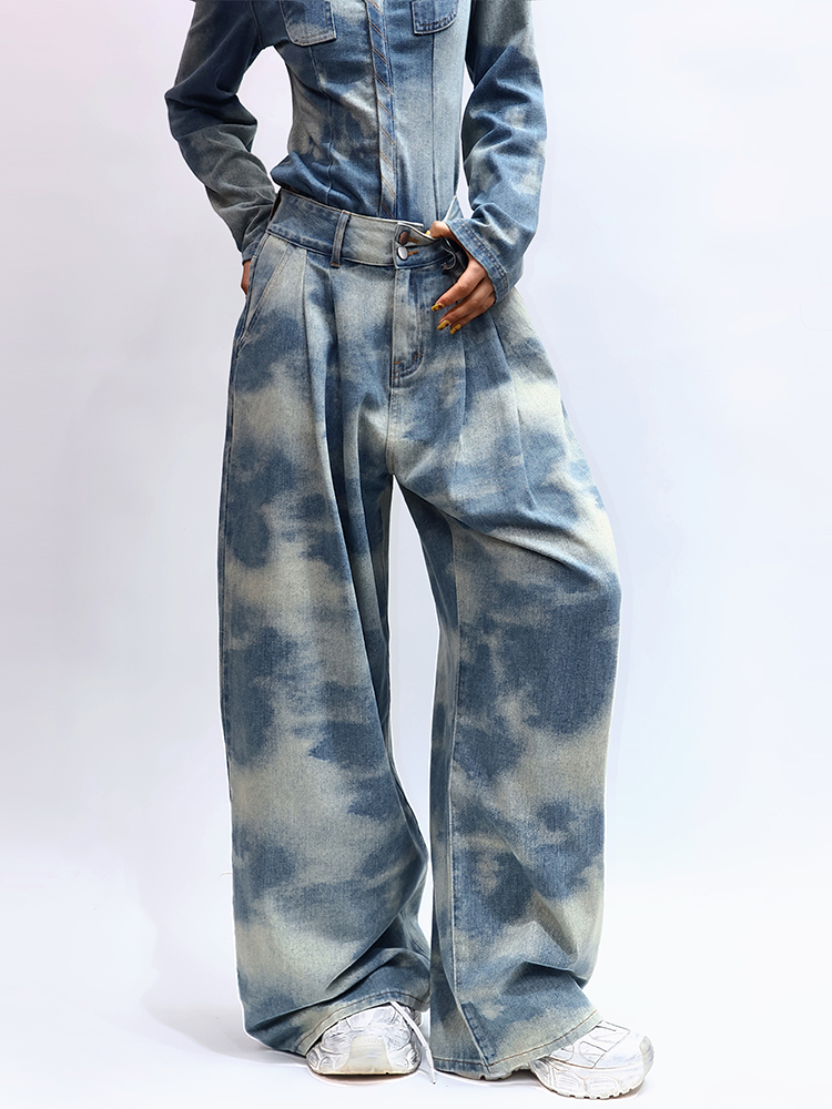 Cool Vintage Dyed Clouds Denim - Vintage Fashion Years review and price