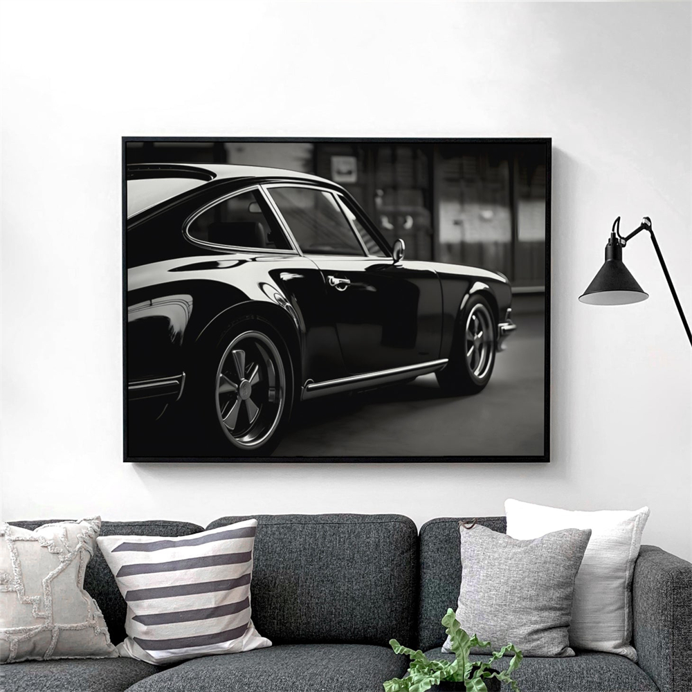 Vintage Sports Car Print Black - Vintage Vogue Fashion Poster review and price