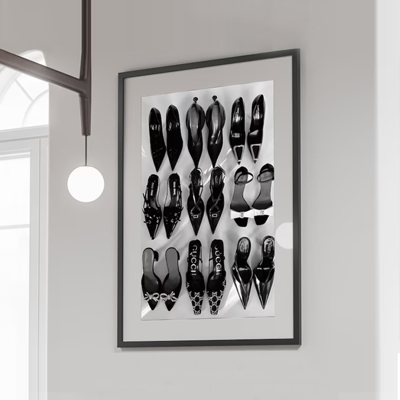Black White Luxury High Heels  - Vintage Vogue Fashion Poster review and price