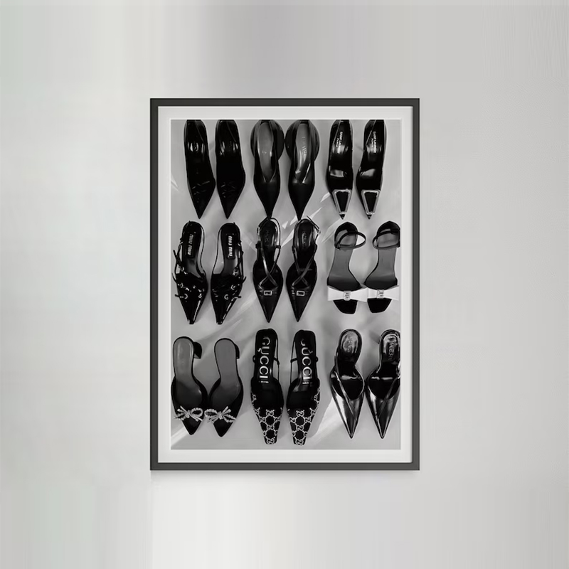 Black White Luxury High Heels  - Vintage Vogue Fashion Poster review and price