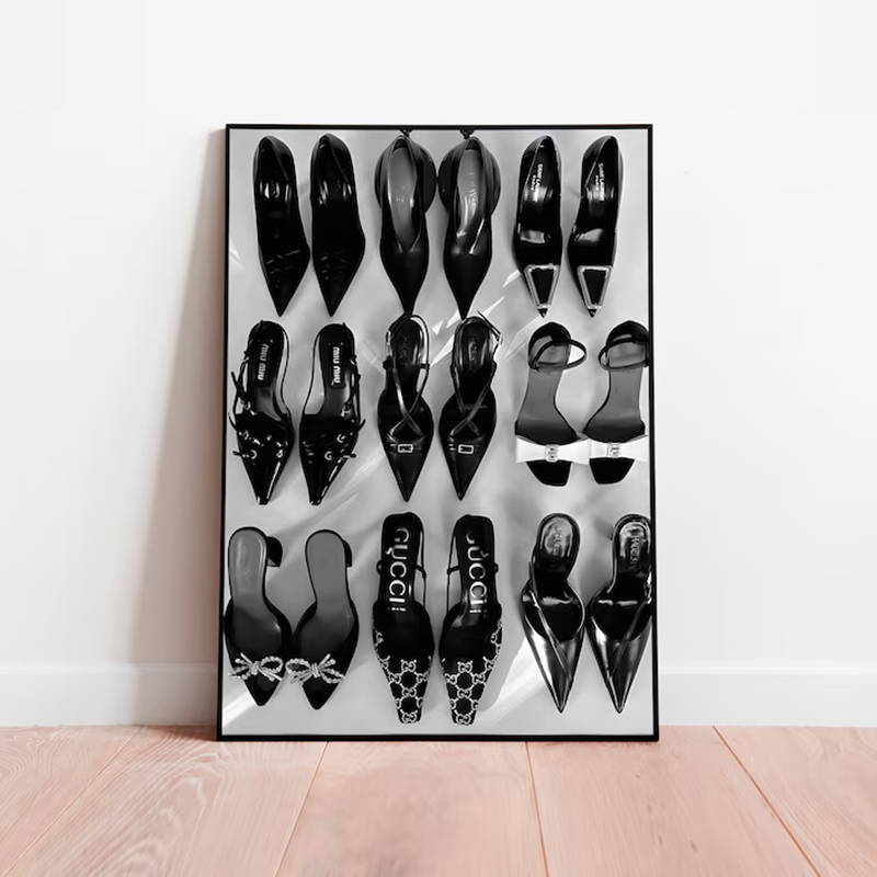 Black White Luxury High Heels  - Vintage Vogue Fashion Poster review and price