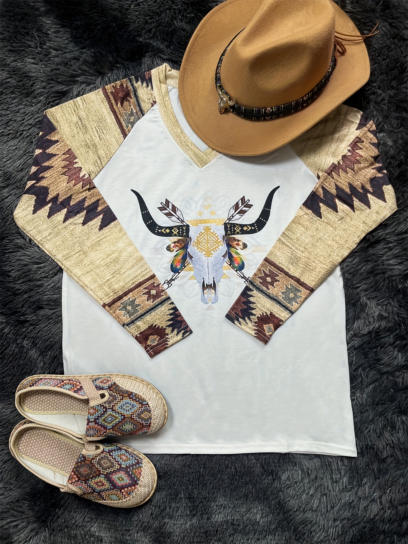 Vintage Print Long Sleeve V-Ne - Vintage Fashion Prints review and price