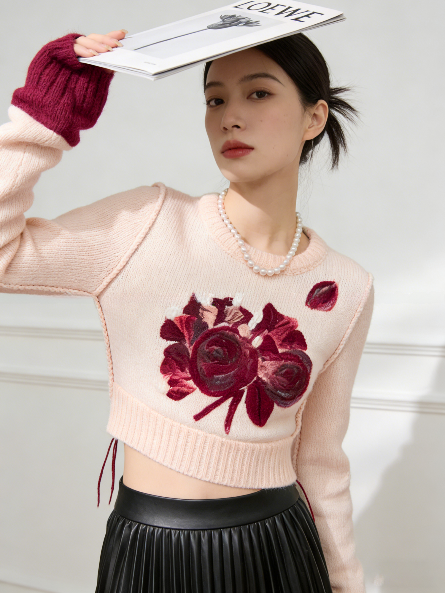 Fashionable Rose Print Slim Fi - Vintage Fashion Years review and price