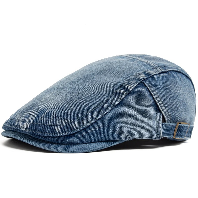 New Denim Cotton Beret Men Vin - Vintage Fashion Nz review and price