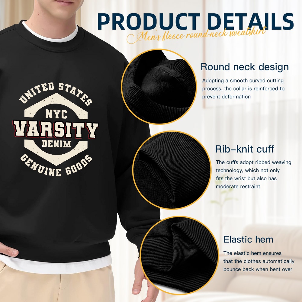 Men's Black Crew Neck Pullover - Vintage Fashion Nyc review and price