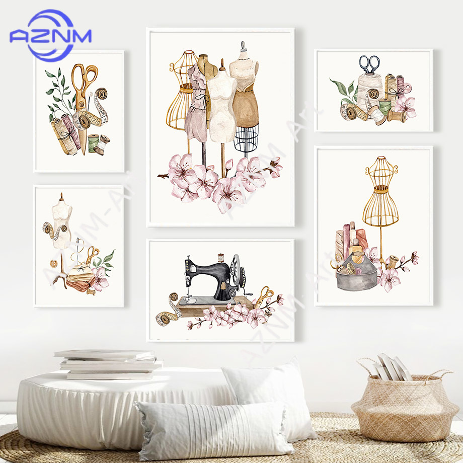 Vintage Dress Sewing Machine F - Vintage Vogue Fashion Poster review and price
