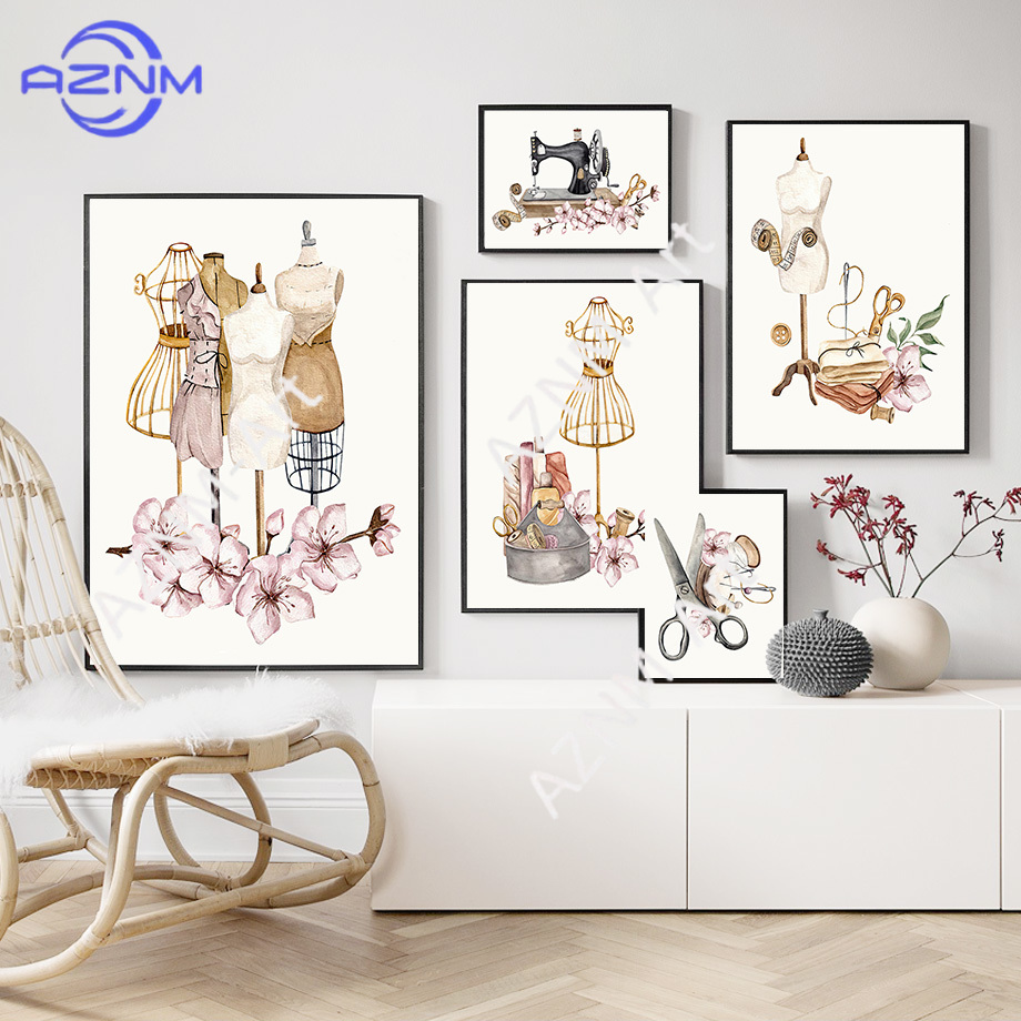 Vintage Dress Sewing Machine F - Vintage Vogue Fashion Poster review and price