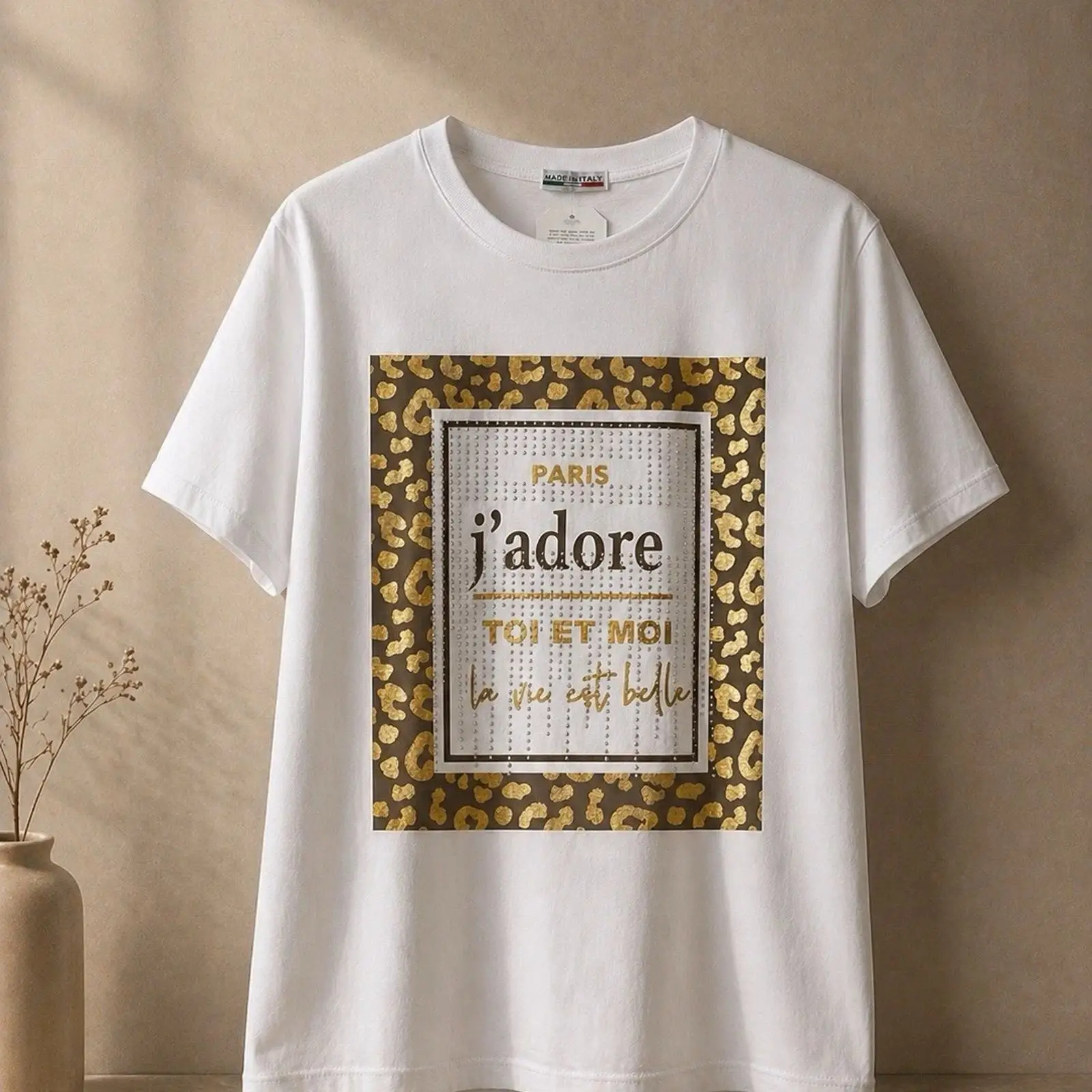 Damen T Shirt Weiß Leo quot J  - Vintage Fashion Bloggers review and price