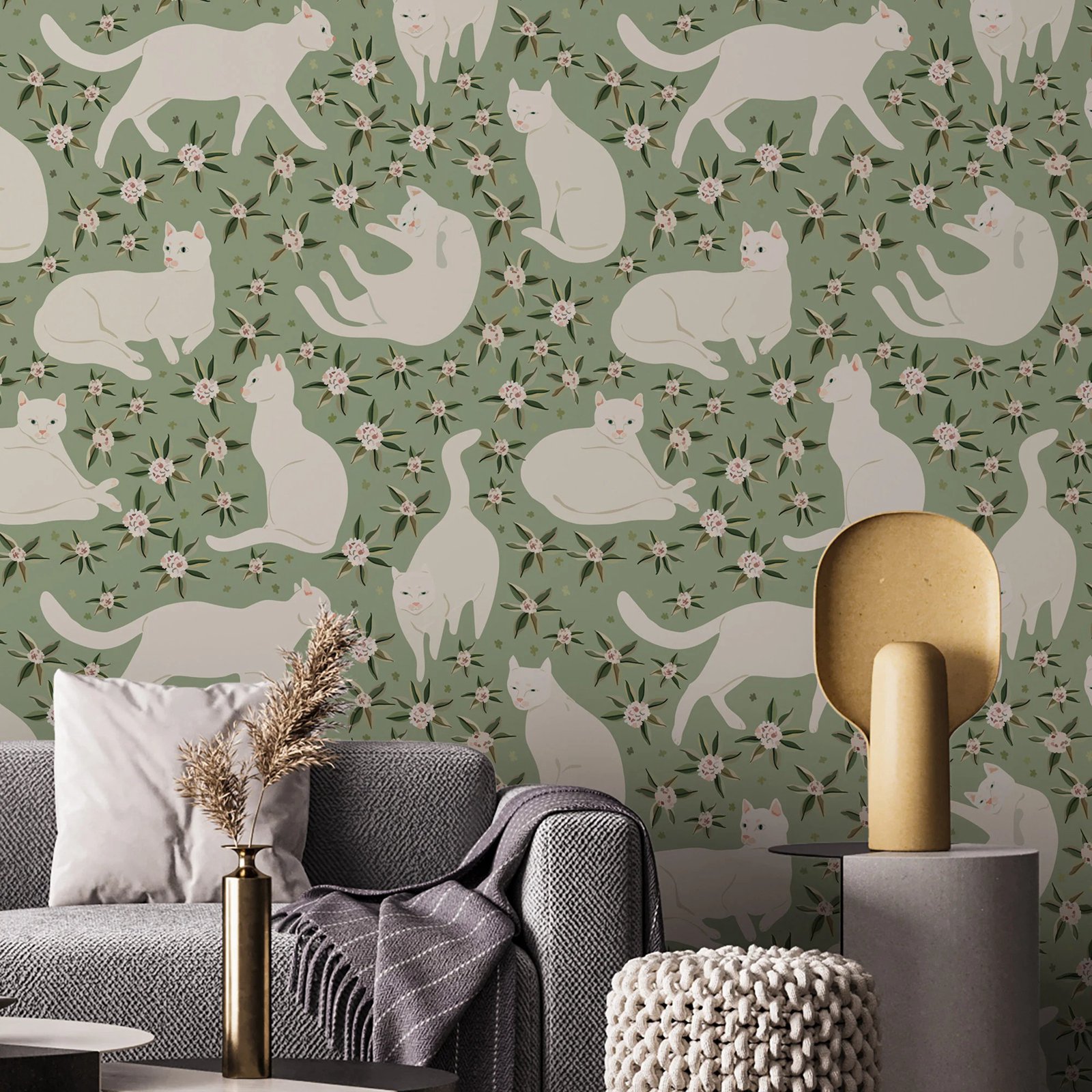 Vintage Wallpaper Cute Cat, Pe - Vintage Fashion Wallpaper review and price