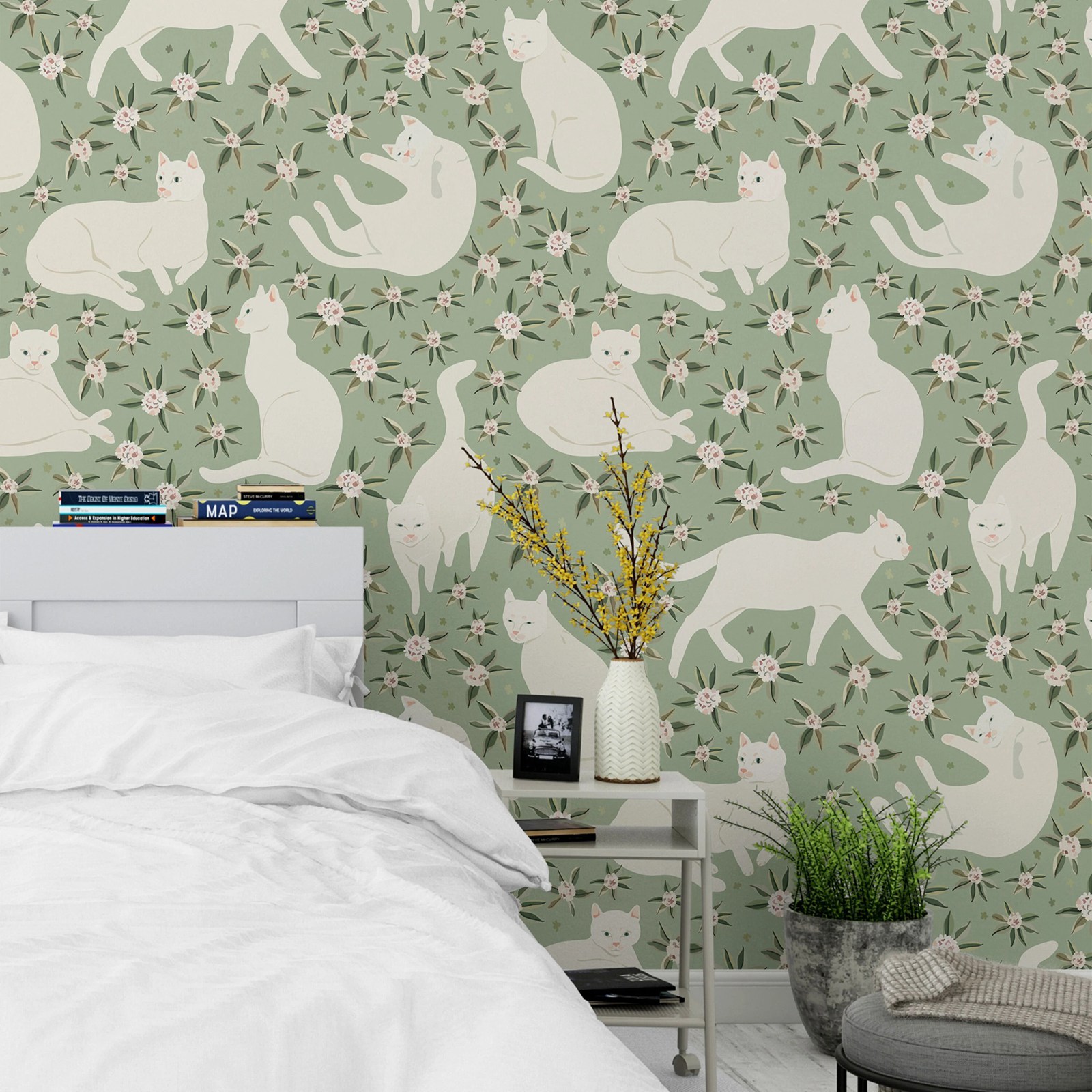 Vintage Wallpaper Cute Cat, Pe - Vintage Fashion Wallpaper review and price