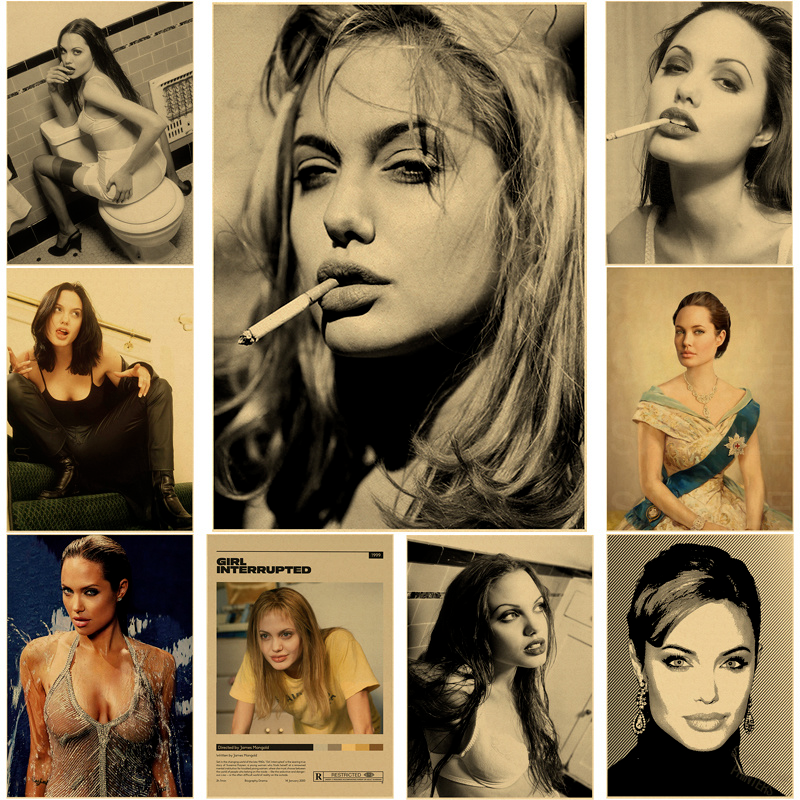 Angelina Jolie Vintage Poster  - Vintage Fashion Wallpaper review and price