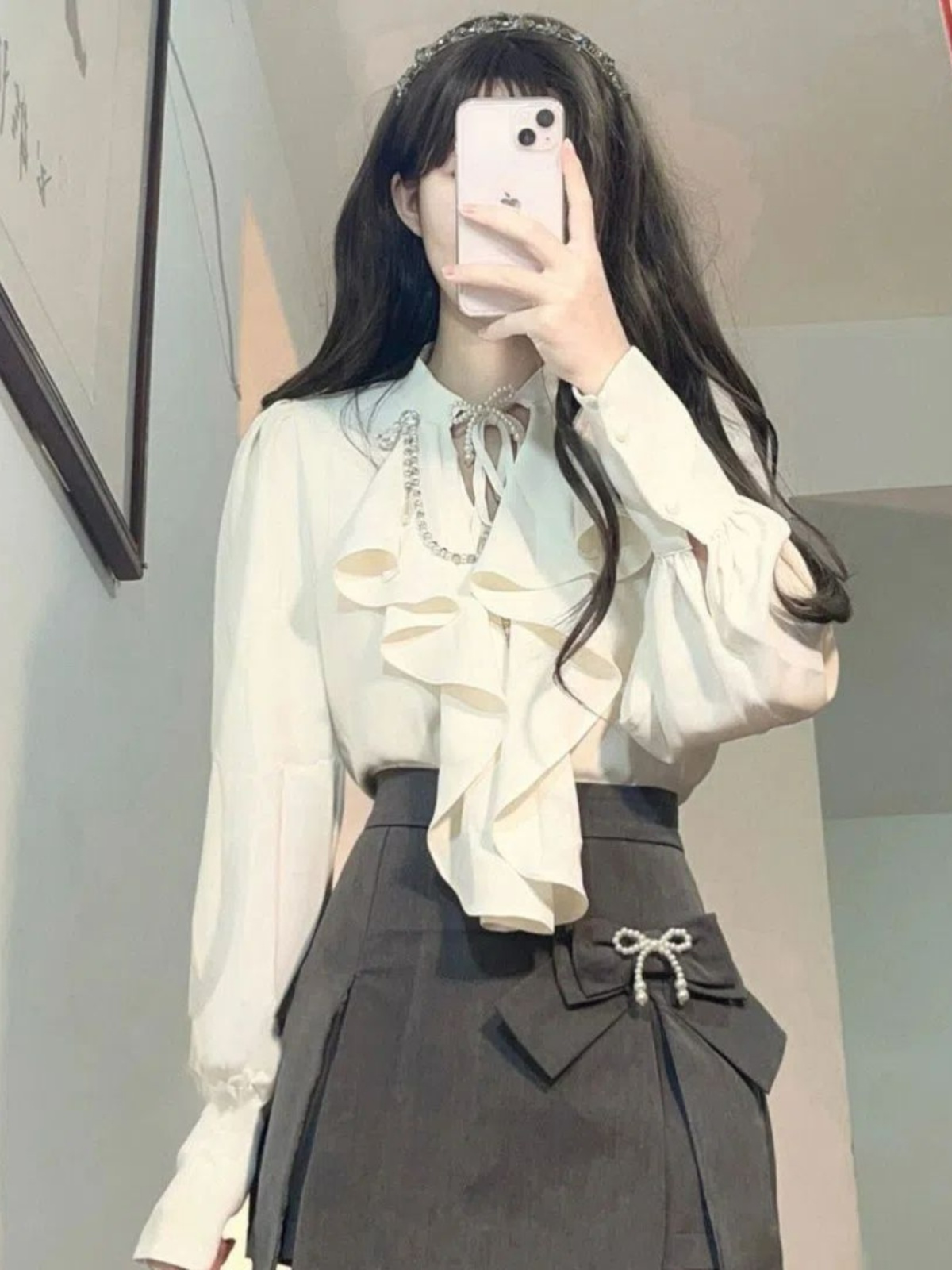 Elegant Vintage Long Sleeve Sh - Vintage Fashion Years review and price