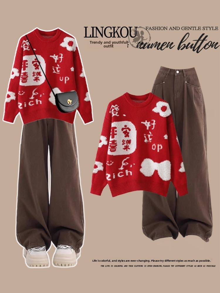 Large Size Autumn Denim Knitwe - Vintage Fashion Years review and price