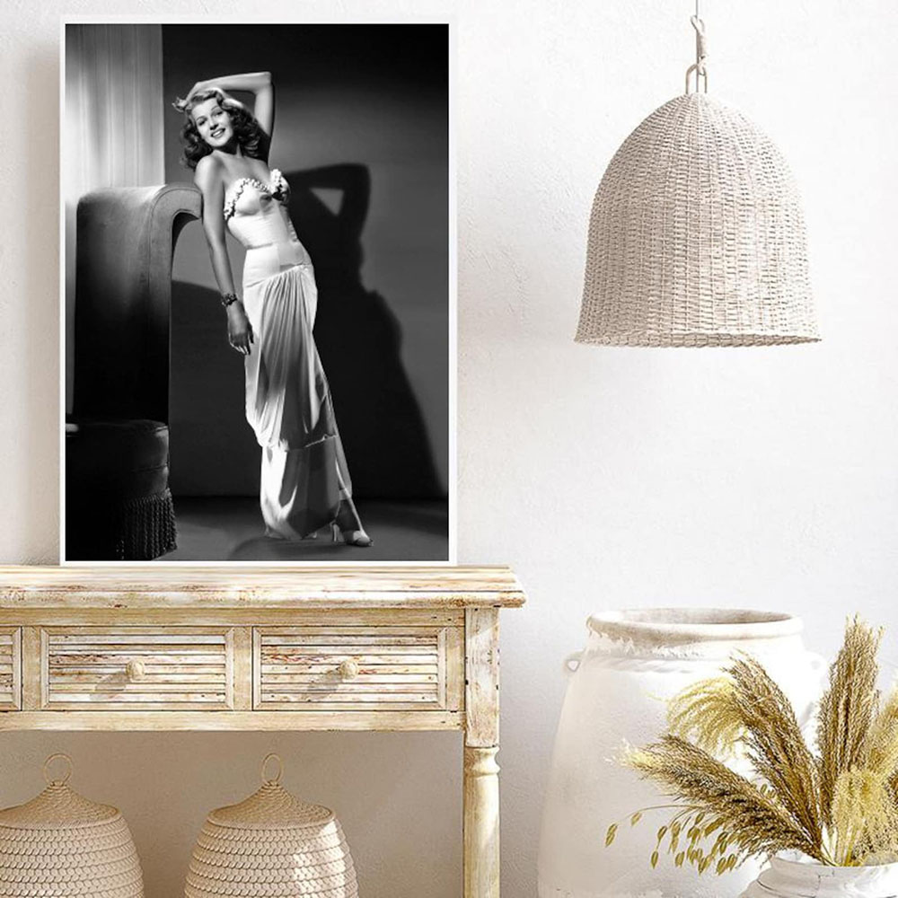 Rita Hayworth Poster,Black and - Vintage Vogue Fashion Poster review and price
