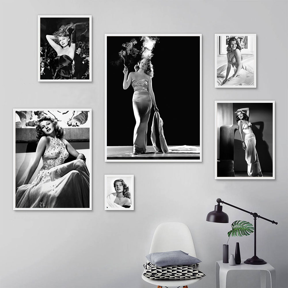 Rita Hayworth Poster,Black and - Vintage Vogue Fashion Poster review and price